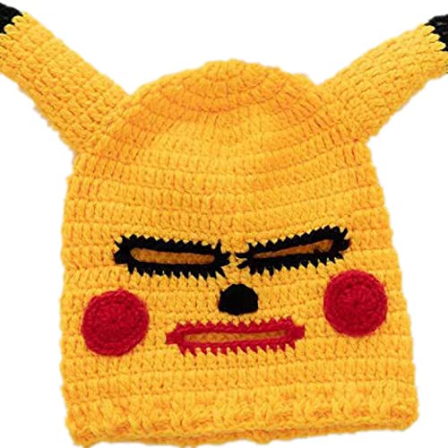 Hand-Knitted 3 Hole Knitted Balaclava, Funny Clown Crazy Hat For Anime Style, Festive Party Full Face Cover, Full Face Fabric Mask, #TOP5