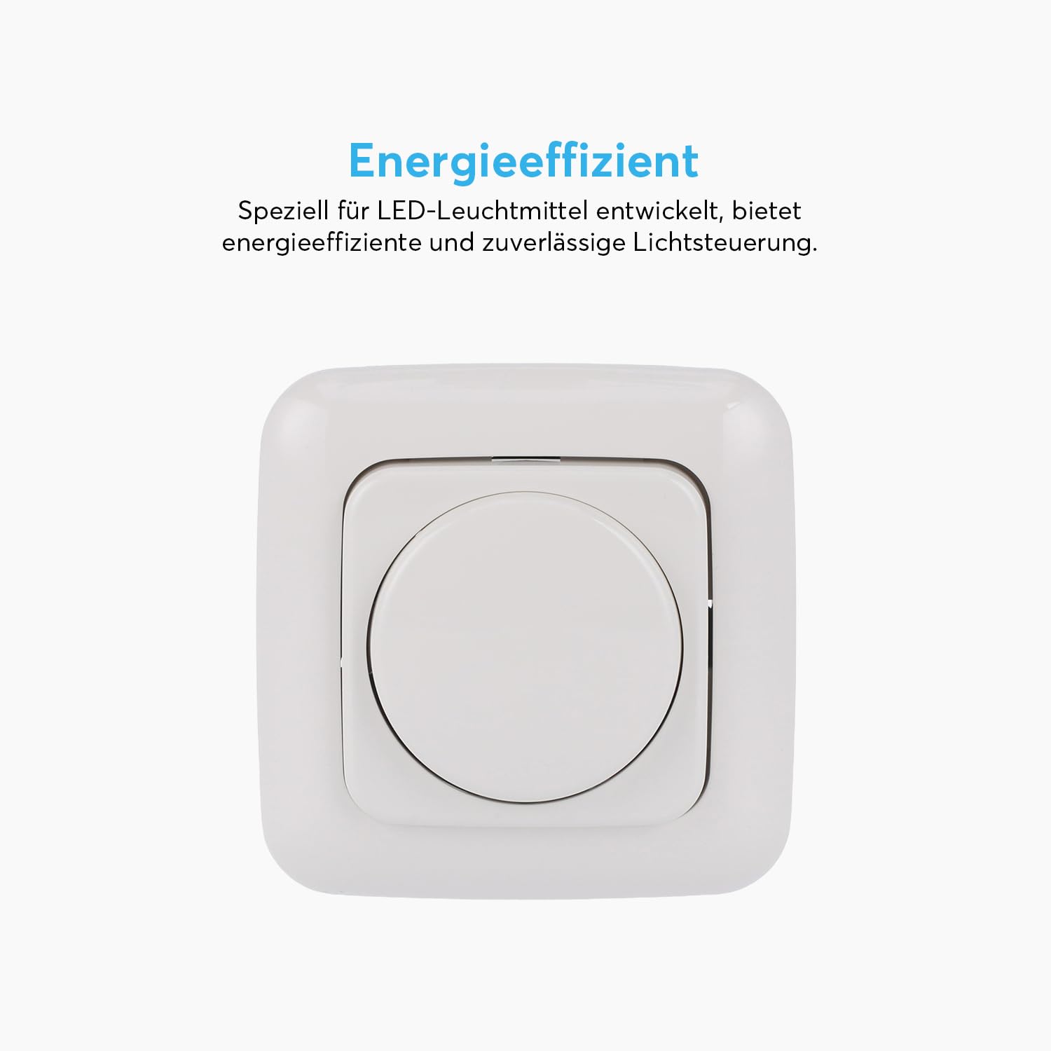 Busch-Jaeger 6523 U-102 Drehdimmer Komplettset (Alpinweiß) • LED Dimmer mit Zentralscheibe, Dreh-/Druckknopf und Reflex SI Abdeckrahmen • LED Dimmschalter • Lichtschalter • 2CKA006512A0348