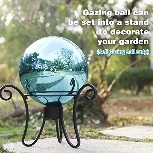 Vcuteka Gazing Ball, Glass Mirror Polished Hollow Ball Reflective Garden Sphere, Gazing Globe For Home Garden Lawn Outdoor Ornament Yard Decorative 10-Inch, Blue #TOP3