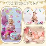 1st Birthday Hat with Bow Design for Girls' One Year Old Birthday Party Decorations, First Crown 1st Party Hat for Girls' Outfit Photo Props - Image 4
