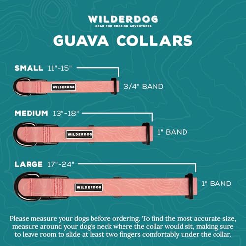 Image of Wilderdog Waterproof Dog Collar - Repels Water & Dirt - Small 11 inch-15 inch - Guava