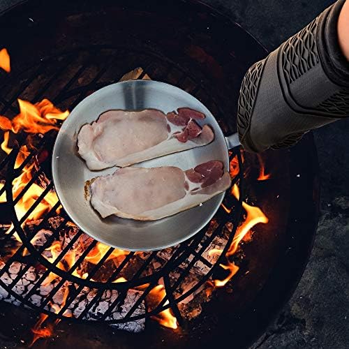 Oven Gloves, Silicone Oven Gloves Heat Resistant up to 260°C, Non-Slip Long Oven Mitts Waterproof Kitchen Gloves for Cooking Baking Barbecue Microwave(Black)