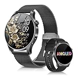 Rmana Reloj Inteligente Mujer Hombre, IP67 Impermeable Smart Watch para Android iOS(Negro)
