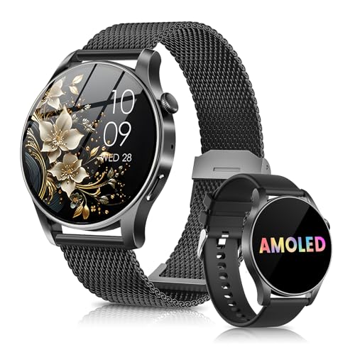 Rmana Reloj Inteligente Mujer Hombre, 2025 Smartwatch 1.43" AMOLE...