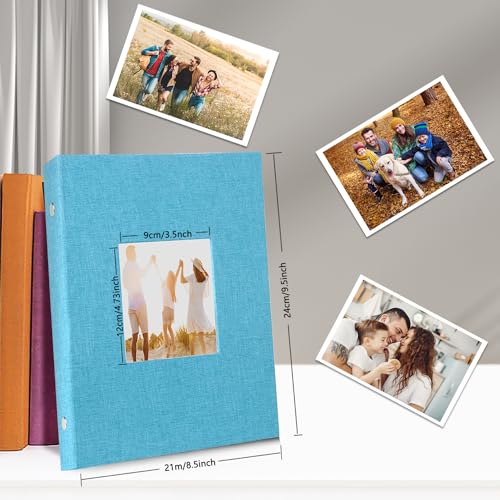 Miaikoe Photo Album 6x4 300 Pockets Slip in Large Capacity Album for Family Wedding Anniversary Linen Album Book Holds 300 Horizontal 10x15cm Photos(300 Pockets - Image 2