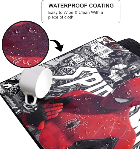 Image of Extended Gaming Mouse Pad 58.5 x 28 cm Web Hero Print - Big Desk Mat with Smooth Tracking, Rubber Grip Base & Easy-Clean Surface