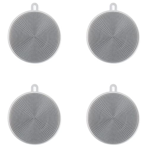 Typutomi Silicone Dish Scrubber 4-Pack, Gray