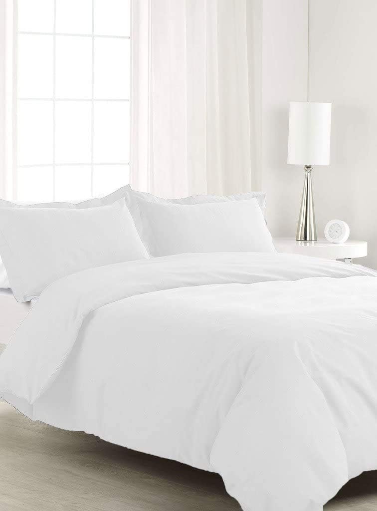 700 Thread Count 3 Pc -King Size Duvet Cover 100% Egyptian Cotton Premium Quality Solid Pattern White