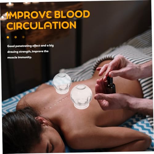 5 unidades de copas de ventosa de vidrio grueso para terapia de ventosas, seguras y aptas para masaje y uso doméstico, fuerte adherencia y bordes suaves miniatura 4