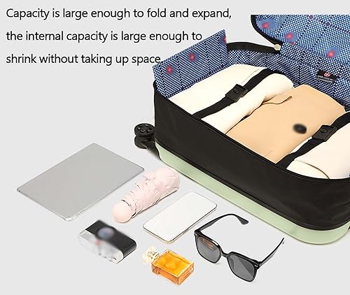 Collapsible Suitcase Set 20/24 Inch, Portable Folding Carry On Luggage, ABS+PC Harshell Spinner Luggage With Retractable Handle, Fully Collapsible for Travelling and Shopping ( Color : Gray , Size : 24