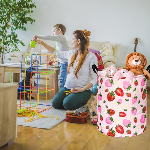 Image of Round Laundry Basket Storage Bins Nursery Hamper Gift Baskets for Home,Office,Home Decor