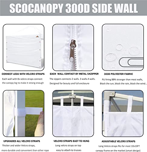 image for SCOCANOPY Door for 10x10 Canopy Frame One Central Zipper Design for Ea