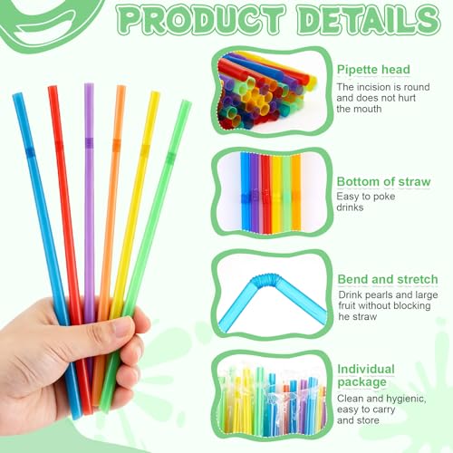 FoldTier 100 pitillos desechables flexibles de 30 cm miniatura 3