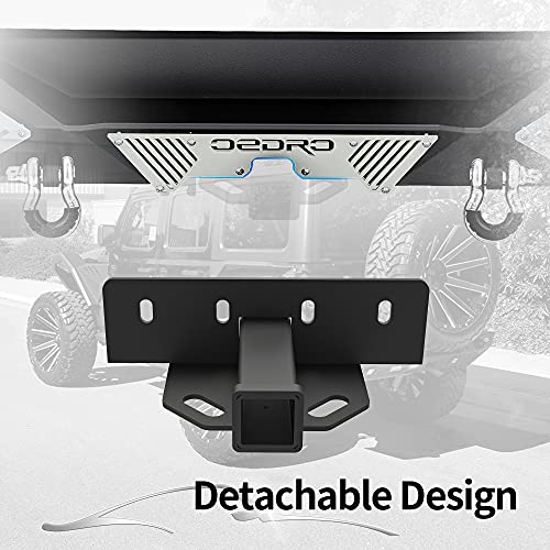 Image of OEDRO Rear Bumper Combo Compatible with 2018-2026 Jeep Wrangler JL & Unlimited JLU (2 /4 Doors),Off Road Full Width with Hitch Receiver & D-Rings & Paintable Armor