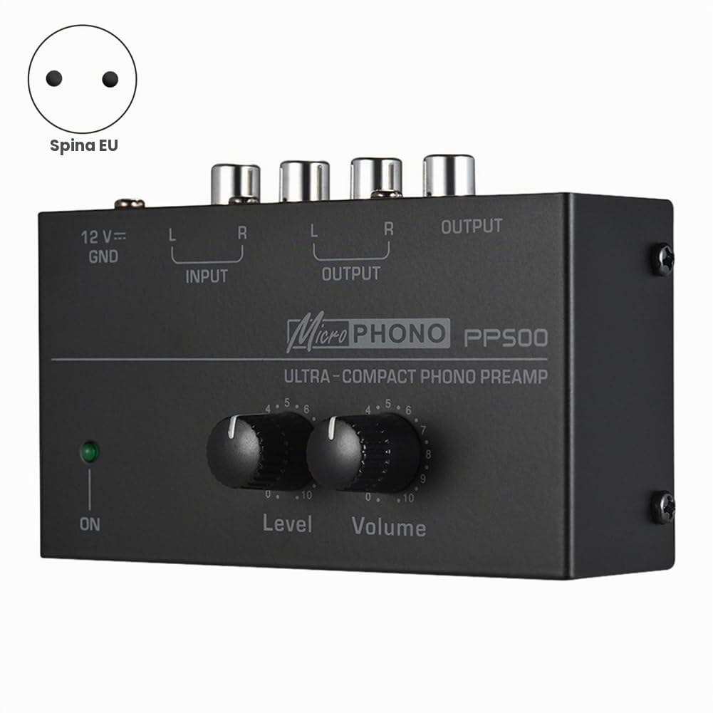 PP500 Pre Amp Preamplificatore Phono con Level Volume Control Spina EU