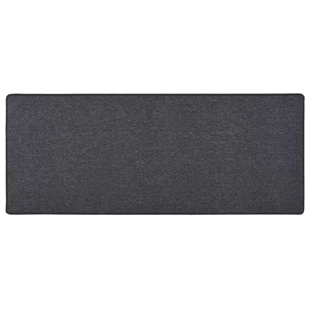 Tapis de couloir anthracite 80x200 cm antidérapant en polypropylène chic