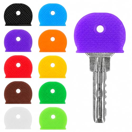 40Pcs Key Covers Caps Key Caps Cover Tags Set Flexible KeyCovers Coloured