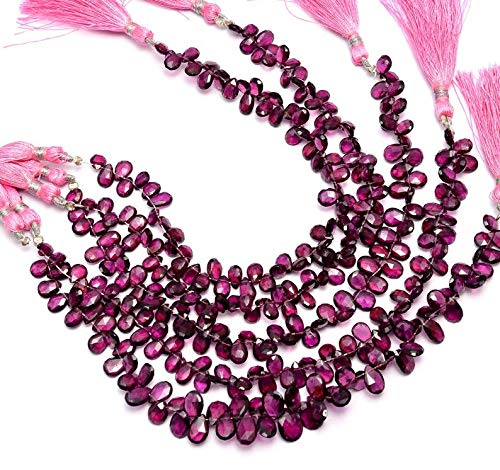 Rhodolite Garnet 7mm perles naturelles briolette pour créer un cadeau d'anniversaire unique