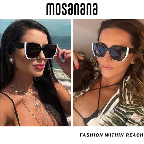 mosanana Square Cat Eye Sunglasses for Women Trendy Geometric Style Model-COCO3