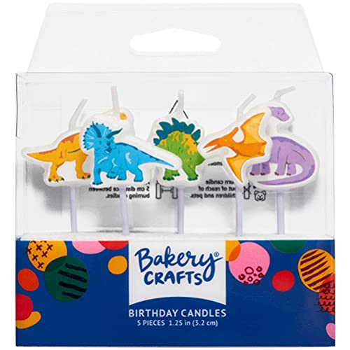 Bougies gâteau anniversaire dinosaure lot de 5 pour surprendre vos invités