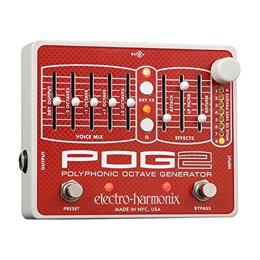 electro-harmonix POG2 Polyph.Octave POG II Pedal - Pedal multiefecto para guitarra, color plateado