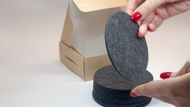 Amazon.com: Set of 12 Felt Gray Drink Coasters 4x4 inches - Round