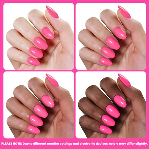 Image of Beetles Hot Pink Gel Polish - Blush Popper 15ML Full Size /0.51Fl Oz, HEMA-Free Neon Pink Gel Nail Polish, Soak Off UV LED Lamp Bright Nails Art, Manicure Salon DIY Neon Nails
