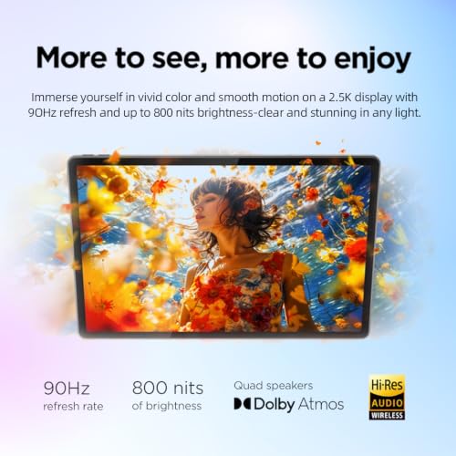 Image of Lenovo Idea Tab Plus 12.1 inch 2.5K Tablet, 8GB RAM, 128GB Storage, Android 15 | MediaTek Dimensity 6400, Dolby Atmos Quad Speakers, Portable for Streaming, Learning & Productivity, Wi-Fi, Long battery