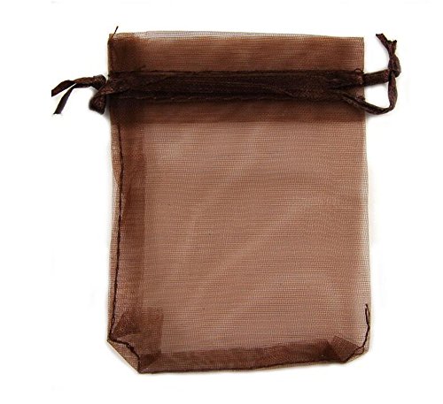 Ximkee Organza Wedding Party Favor Bags- Package of 100 (3"x4", Coffee)