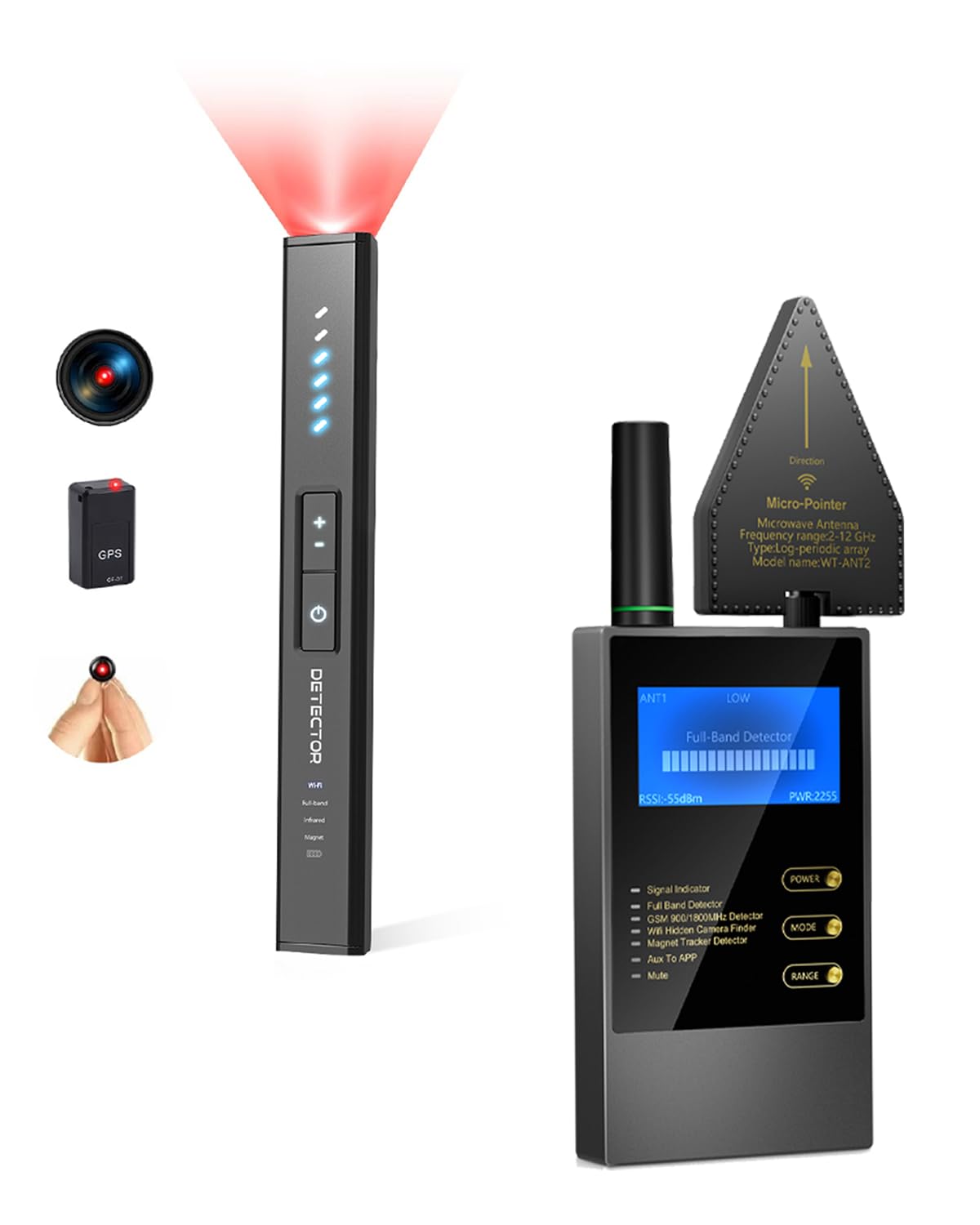 Hidden Camera Detectors for Travel Hotel Room Spy Camera Finder GPS Tracker Detector Bug Sweeper with 6 Detection