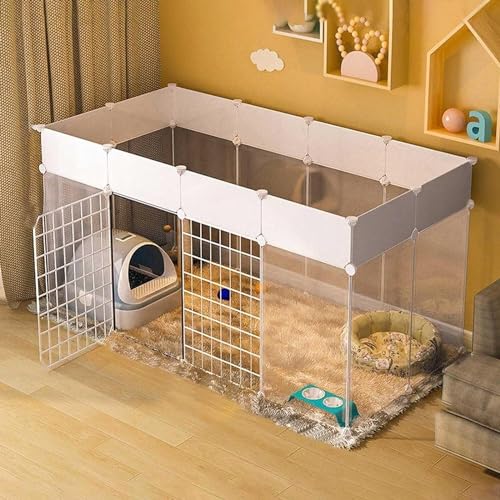 CucCe 大型猫囲い猫ケージ 屋内猫囲い 取り外し可能な金属製小動物ケージ ペットベビーサークル ポータブルキャットハウス、ペットフェンスヤード(147x75x65cm)