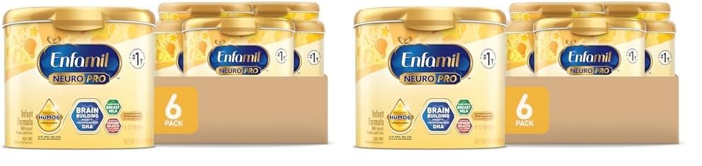 Enfamil NeuroPro Baby Formula, Milk-Based Infant Nutrition, MFGM* 5-Year Benefit, Expert-Recommended Brain-Building Omega-3 DHA, Exclusive HuMO6 Immune Blend, Non-GMO, 124.2 oz​ (Pack of 2)