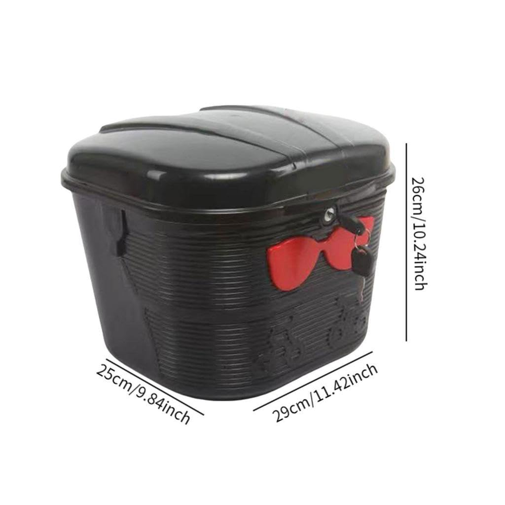 F Fityle Panier Avant de vélo électrique, Support de Chargement de vélo avec Serrure, Installation Facile, Robuste avec Couvercle, boîte de Rangement pour Le