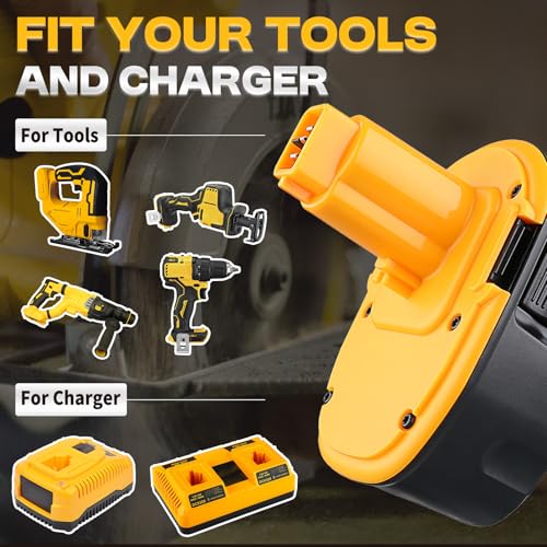 Image of DC9096 6.0Ah 18V Replacement for Dewalt Batteries Ni-MH Compatible with Dewalt 18V Battery DC9098 DC9099 DW9095 DW9096 DW9098 Cordless Power Tools (2PACK)