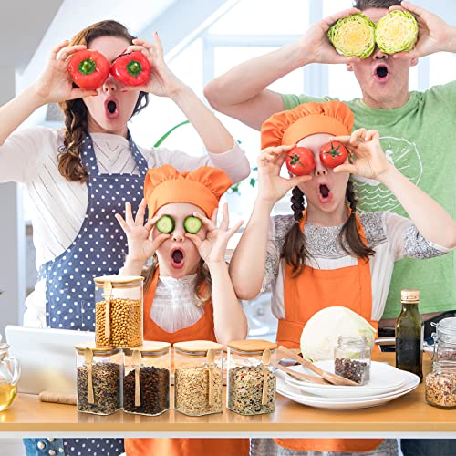 9 Pieces Airtight Glass Jars With Bamboo Lids & Spoons 40 Oz Food Storage Containers Clear Square Kitchen Canisters Large Glass Containers For Coffee, Bath Salt, Candy, Cookie, Oats, Tea And Spice #TOP6