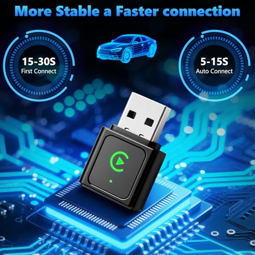 Adaptador inalámbrico CarPlay y Android Auto 2 en 1 con reconexión 2