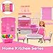 Dollhouse Furniture Set - 38 Pcs,Miniature Accessories with Cat,Dog, Kitchen, Bedroom, Living Room & Bathroom - Doll House Accessories and Furniture Toys for Boys Girls Age 3+
