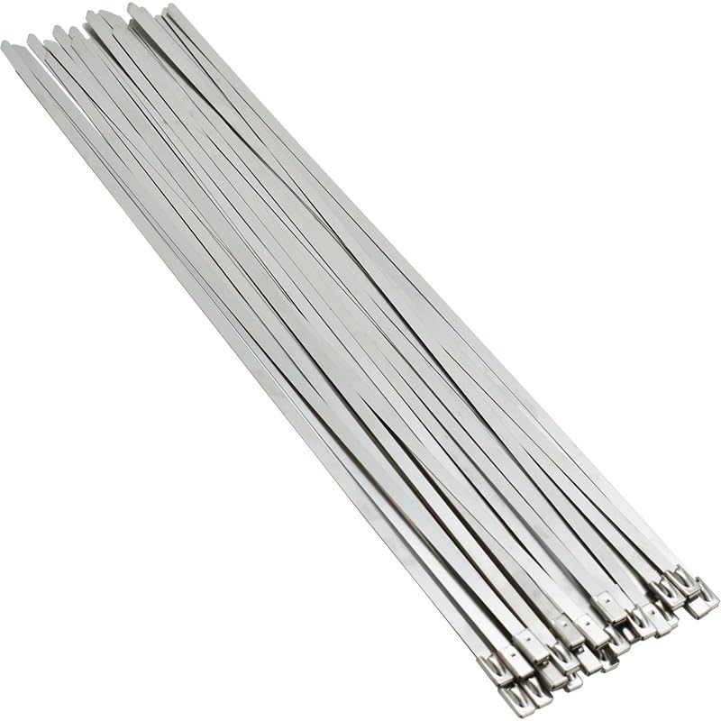 Bridas metálicas de acero inoxidable 304 de 4,6 mm, multiusos, resistentes (5 x 300, 20 unidades)