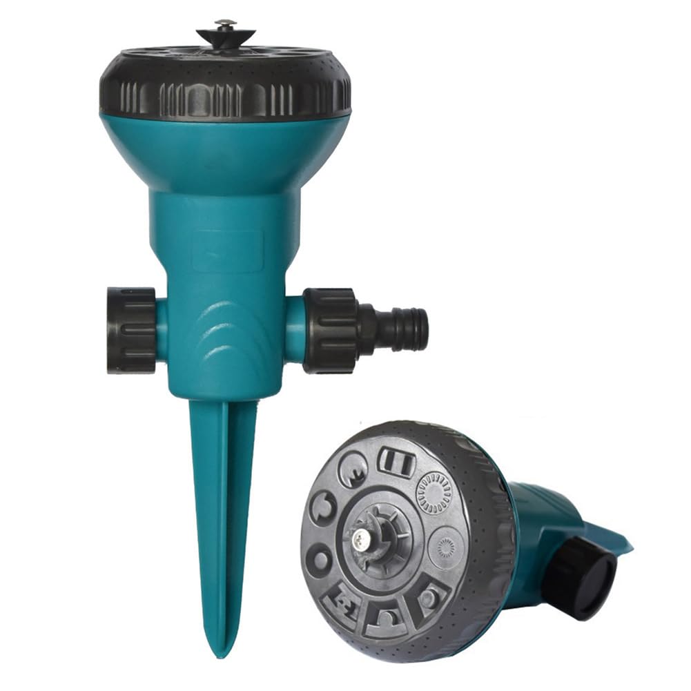 Irrigatore Girevole Automatico 360° Per Prato - 9 Modalità Di Spruzzo, Portata 20,8 L/h, Base A Picchetto - Ideale Per Giardino E Terrazzo - 4