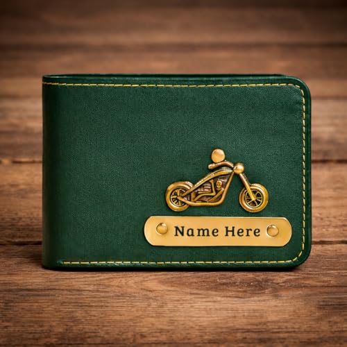 Image of SCPmarts Premium Personalized Wallet for Men with Name & Charm - Stylish Personalized Wallet with Multiple Card Slots & Durable Finish - Ideal Gift for Birthday, Anniversary (Green)