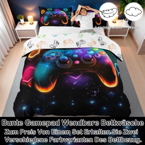 Homewish Gamer Kinder Farbe Videospiel Bettwäsche Gaming 200x200 – Ansicht 4