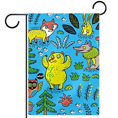 Drapeau de jardin renards bleus taille double ornement extérieur durable