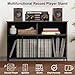 Homhedy Record Player Stand, Vinyl Storage Cabinet, Large Record Holder, Modern Stereo Media Cabinet, Wood Turntable Table, Albums Storage Organizer for Living Room, Office, 39.4