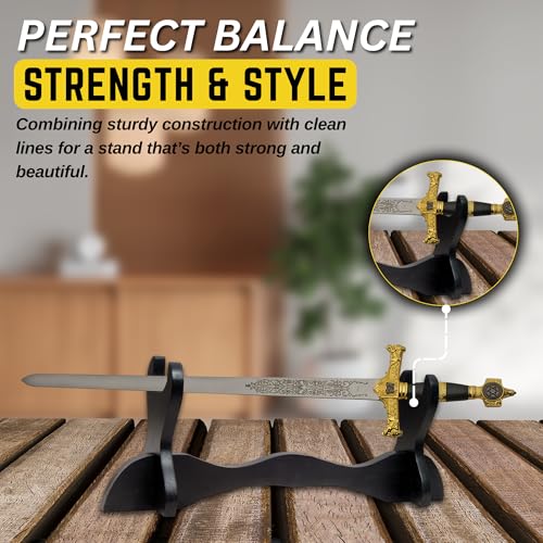 Support épée seule horizontal présentoir katana sabre bois - 6