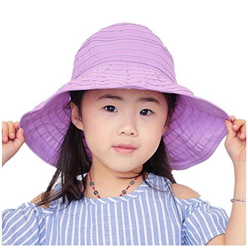 WENDYWU Baby & Toddler Flap Sun Protection Swim Summer Hat Baby Sun Hat (Purple 1)