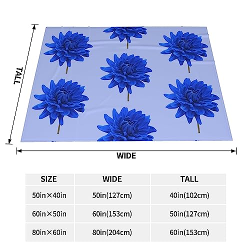 Couverture de fleurs bleues réversible et pelucheuse pour lit et canapé - 5