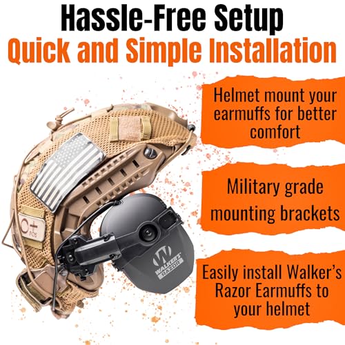 Adaptador de riel ARC rotatorio para acoplar orejeras Walker's Razor en casco 4