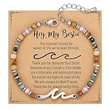 OVIFICEA 友情ブレスレット 女性への姉妹ギフト 姉妹の誕生日プレゼント、クリスマスストッキングスタッファー ウェーブチャームブレスレット ティーン、親友、親友, One Size, ステンレス鋼, 宝石なし