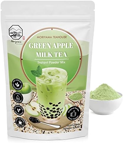 Green Apple Bubble Milk Tea Instant 3in1 Powder Mix - 1kg (33 Drinks) | For Boba Tea, Milkshake, Blended Frappe and Bakery | Authentic Taiwan Recipe | 0 Trans Fat No Preservatives by Moriyama Teahouse