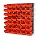 42 Stapelboxen Rot mit wandregal 80 x 80 cm | boxen lager wandplatten wandpaneel werkstatt garage